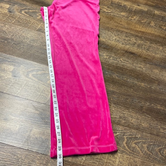 Juicy Couture Pink Velour Track Pants Logo Heart Women's Size Large Bling Y2K - Picture 8 of 10